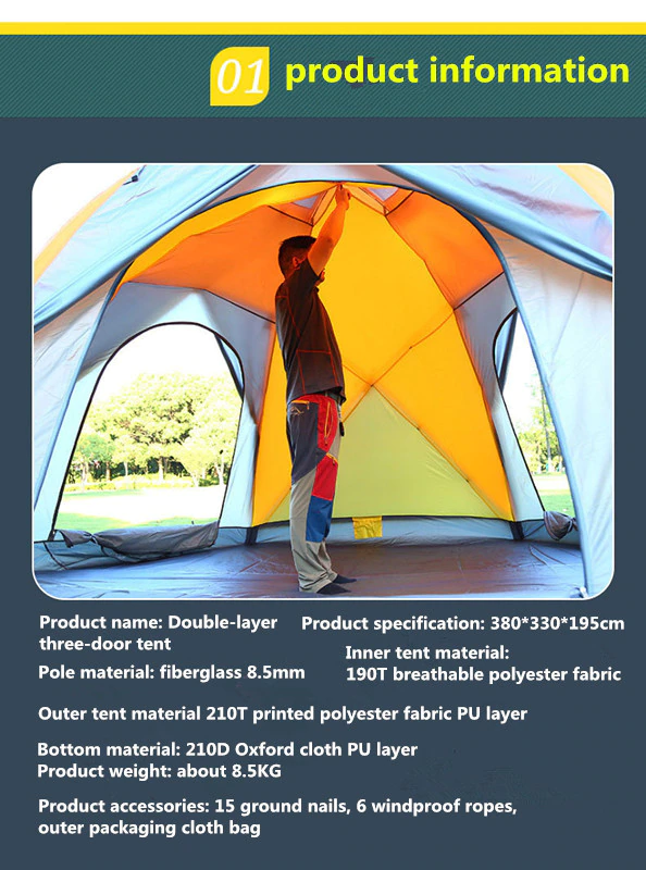 Cheap Goat Tents Person Outdoor Tent Fully Quick Opening Tents Waterproof Canopy Camping Hiking Tent Beach Family Travel Tools   